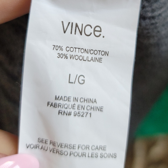 Vince Woman's Gray Cotton and Wool knit Sweater - Picture 4 of 5